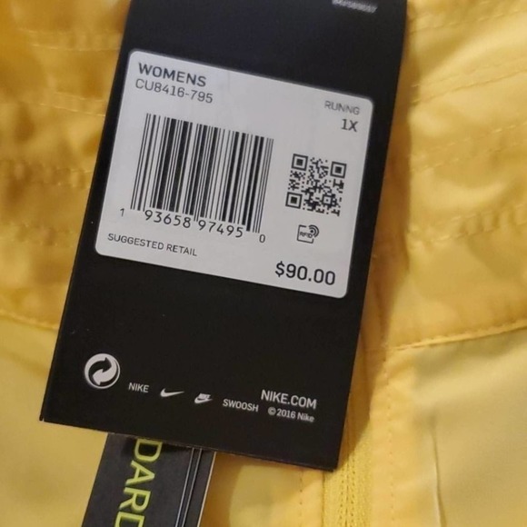 Nike Icon yellow floral Women's Running Jacket Plus Size 1X New - Picture 12 of 14